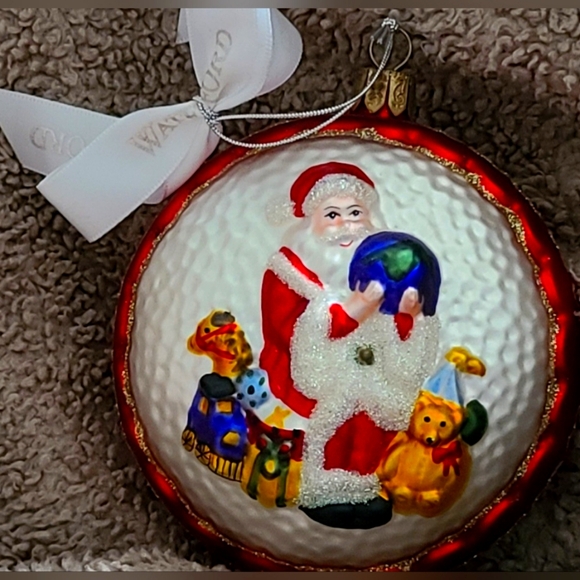 Waterford Other - Vintage Waterford Blown Glass Santa With Gifts Christmas Ornament Double Sided